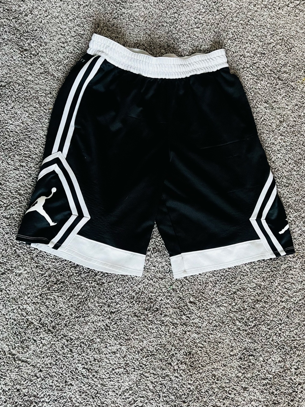 Jordan Black and White Athletic Shorts with Jumpman Tag